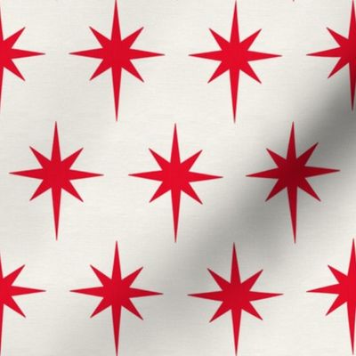 Preppy red stars on cream background for Christmas