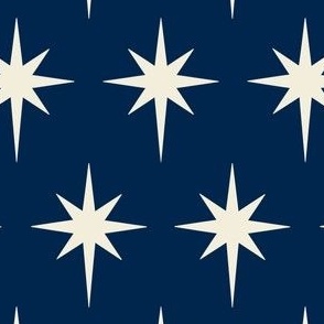 Preppy white stars on navy background for Christmas