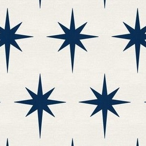 Preppy navy stars on a white background for Christmas 