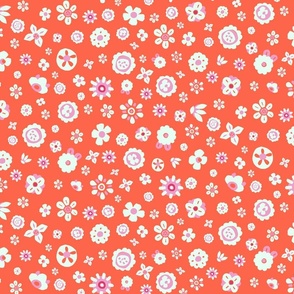 Merry Ditsy Blossoms - Summer Orange