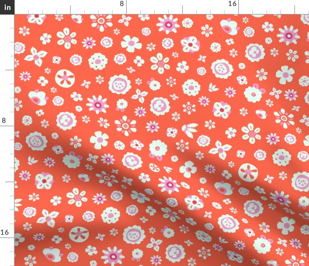 Merry Ditsy Blossoms - Summer Orange
