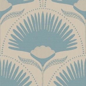 Jacquard Palm Flower in Teal Stone 