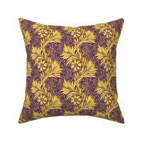 1875 "Marigold" by William Morris - Louisiana State colors - Gold and White on Purple