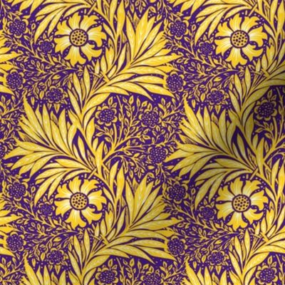 1875 "Marigold" by William Morris - Louisiana State colors - Gold and White on Purple