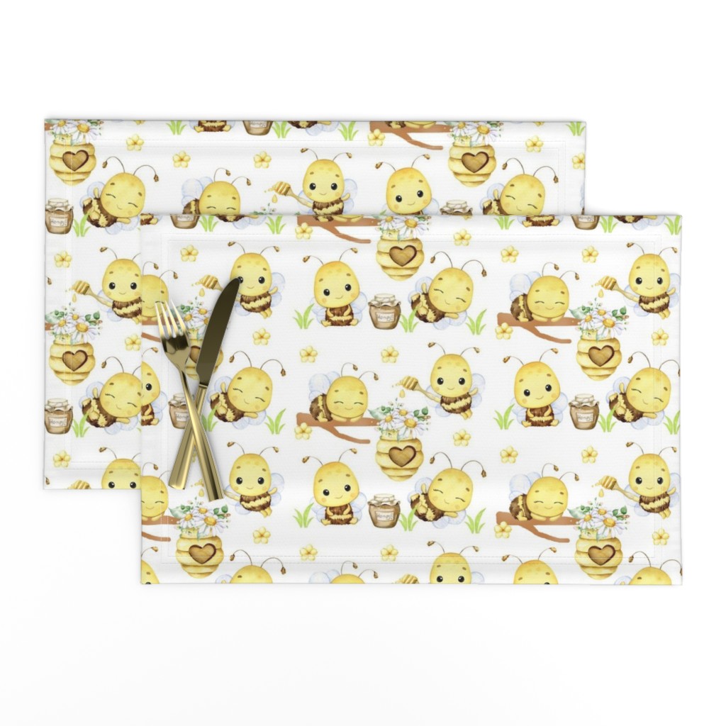 Honey Bumble Bee Floral Hive Baby Girl Nursery (Small Size)