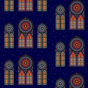 Stained Glass Church Windows Under The Stars