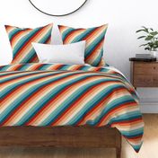 RAINBOW slanted stripes 03, retro 1970s colors