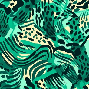 Abstract Animal Print Green