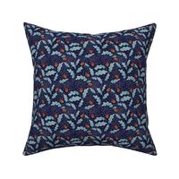 Acorns And Berries | Navy Background
