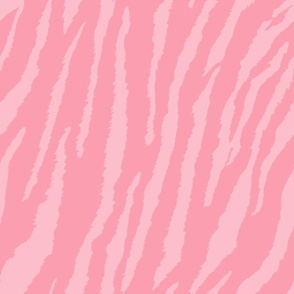 Tiger Stripes medium pink on light pink Wallpaper and fabric