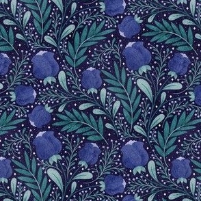 Blue Anemones | Dark Blue Background