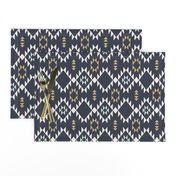 Navajo - Dark Blue  Mint Gold (vertical)