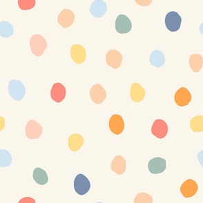 Colorful Polka Dots Cream Large