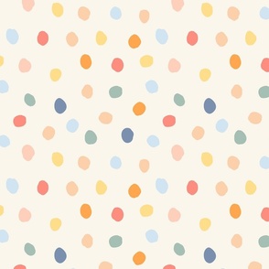 Colorful Polka Dots Cream Medium