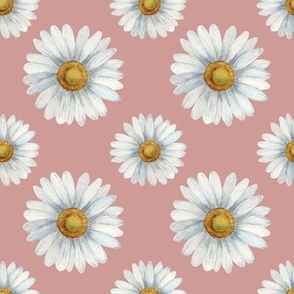 Watercolor Daisy Floral-pink
