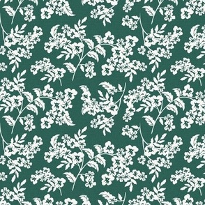 Elodie - Floral Silhouette Green Small Scale