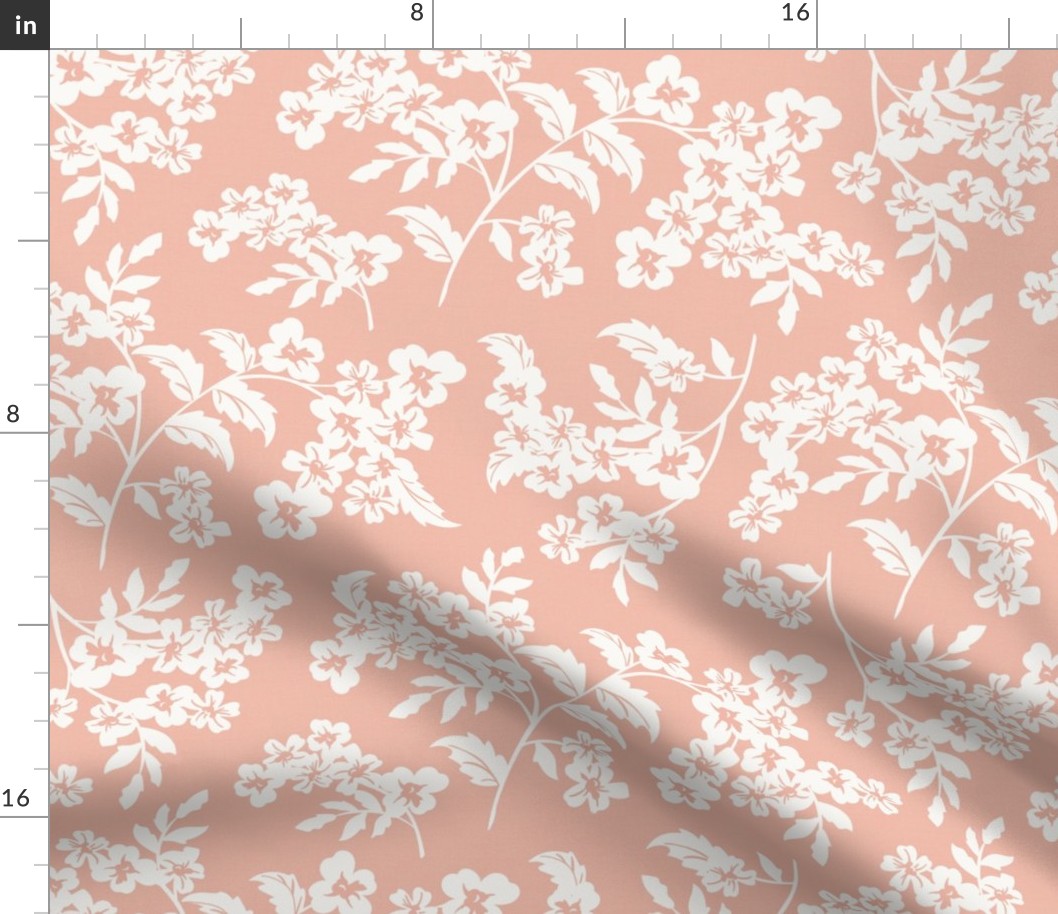 Elodie - Floral Silhouette Blush Pink Regular Scale