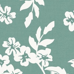 Elodie - Floral Silhouette Eucalyptus Green Large Scale