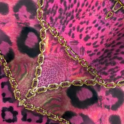 Fashionable Safari Wildlife Animal Print Pattern Pink And Gold