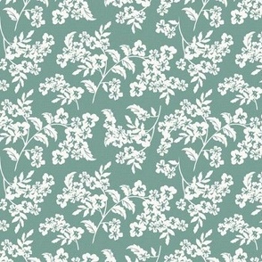 Elodie - Floral Silhouette Eucalyptus Green Small Scale