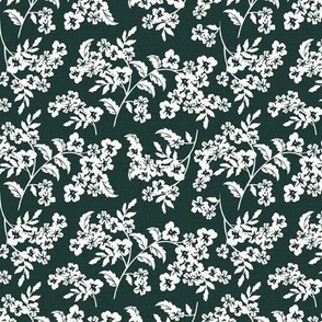 Elodie - Floral Silhouette Dark Green Small Scale