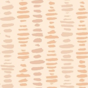 Bohemian painted lines | Small Scale | Peach Orange, Apricot Orange, Desert Sand | Abstract stripes