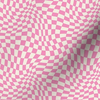 Bright Pink Wavy Checkerboards