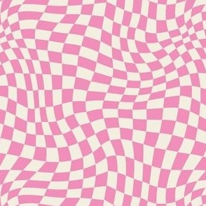 Bright Pink Wavy Checkerboards