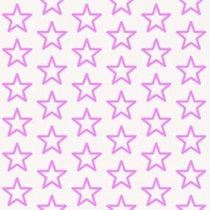 Pink star brush print - large