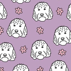 Doodle Dog on Purple Background