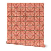 Diamond Tribal Tiles in Coral and Cream