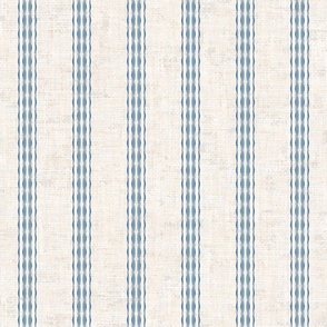 Ticking Stripes French Linen Texture Canvas French Blue