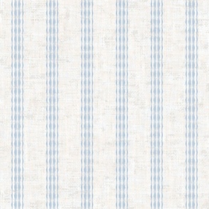 Ticking Stripes French Linen Texture Canvas Sky Blue 