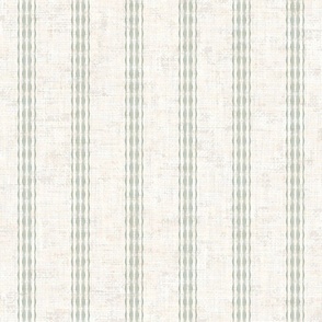 Ticking Stripes French Linen Texture Canvas Sage
