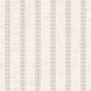 Ticking Stripes French Linen Texture Canvas Brown