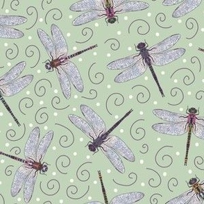 Dragonfly Dance, Magical Meadow, Pastel Green