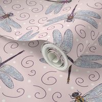 Dragonfly Dance, Magical Meadow on Piglet Pink