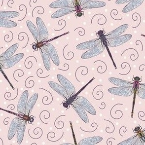 Dragonfly Dance, Magical Meadow on Piglet Pink