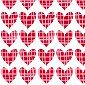 Heart plaid red, white and pink
