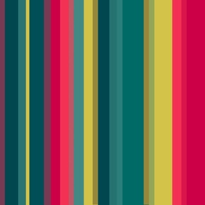 Bold Bright Magenta Pink and Teal Stripes