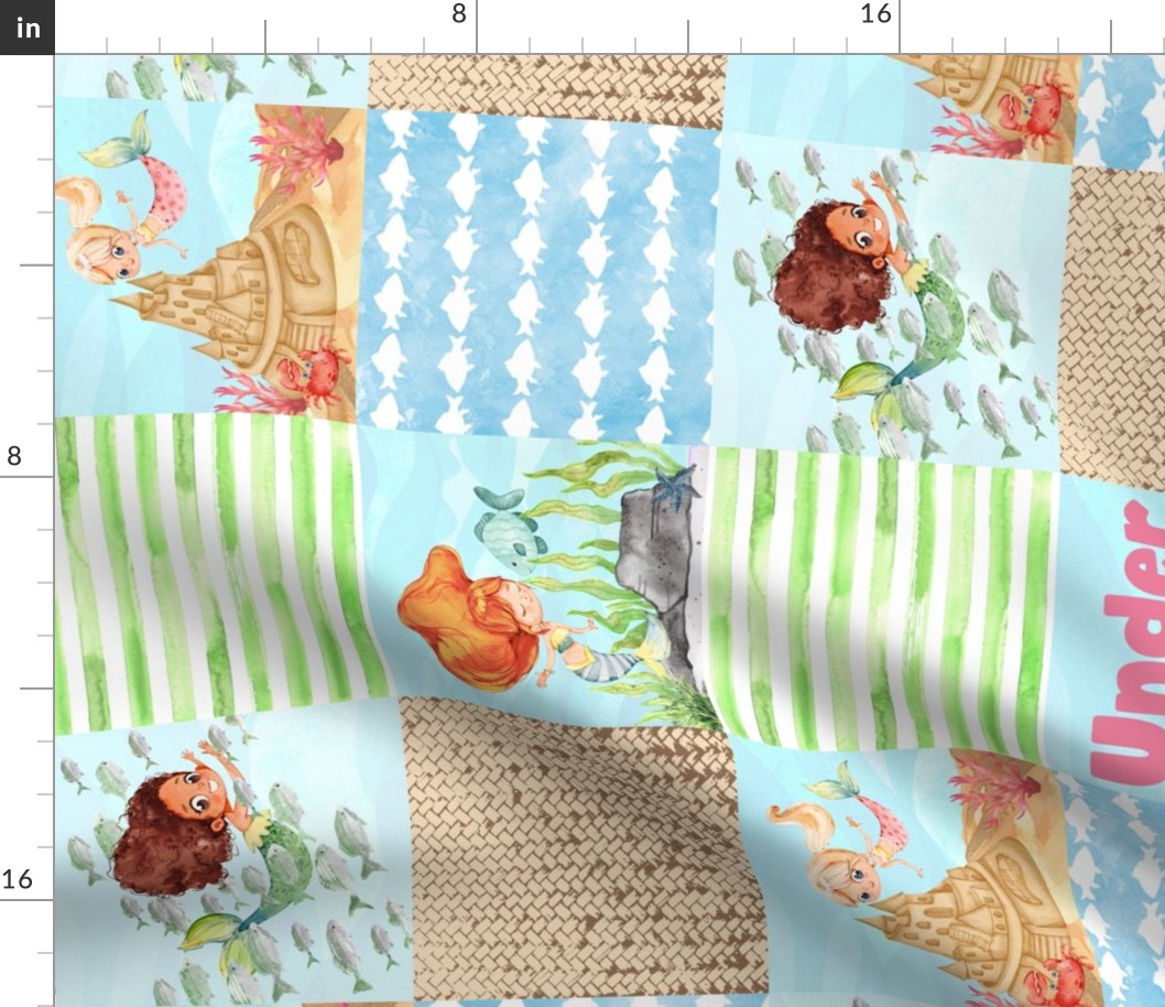 Bright Mermaid Patchwork Rotated