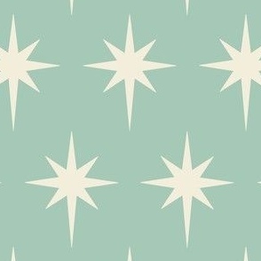 Preppy white stars on an aqua background for Christmas 