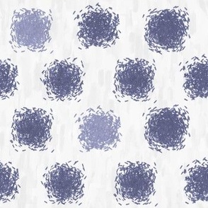 Impressionist Spheres - White & Dusty blue