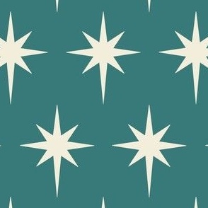 Preppy white stars on a teal background for Christmas