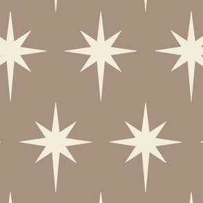 Preppy white stars on a neutral (beige) background for preppy Christmas