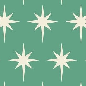 Preppy white stars on a jadeite green background for preppy Christmas