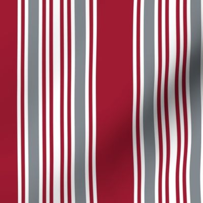 Alabama colors - Retro Stripes - in Crimson, Cool Grey, and White