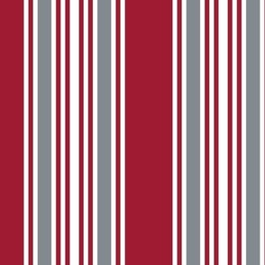 Alabama colors - Retro Stripes - in Crimson, Cool Grey, and White