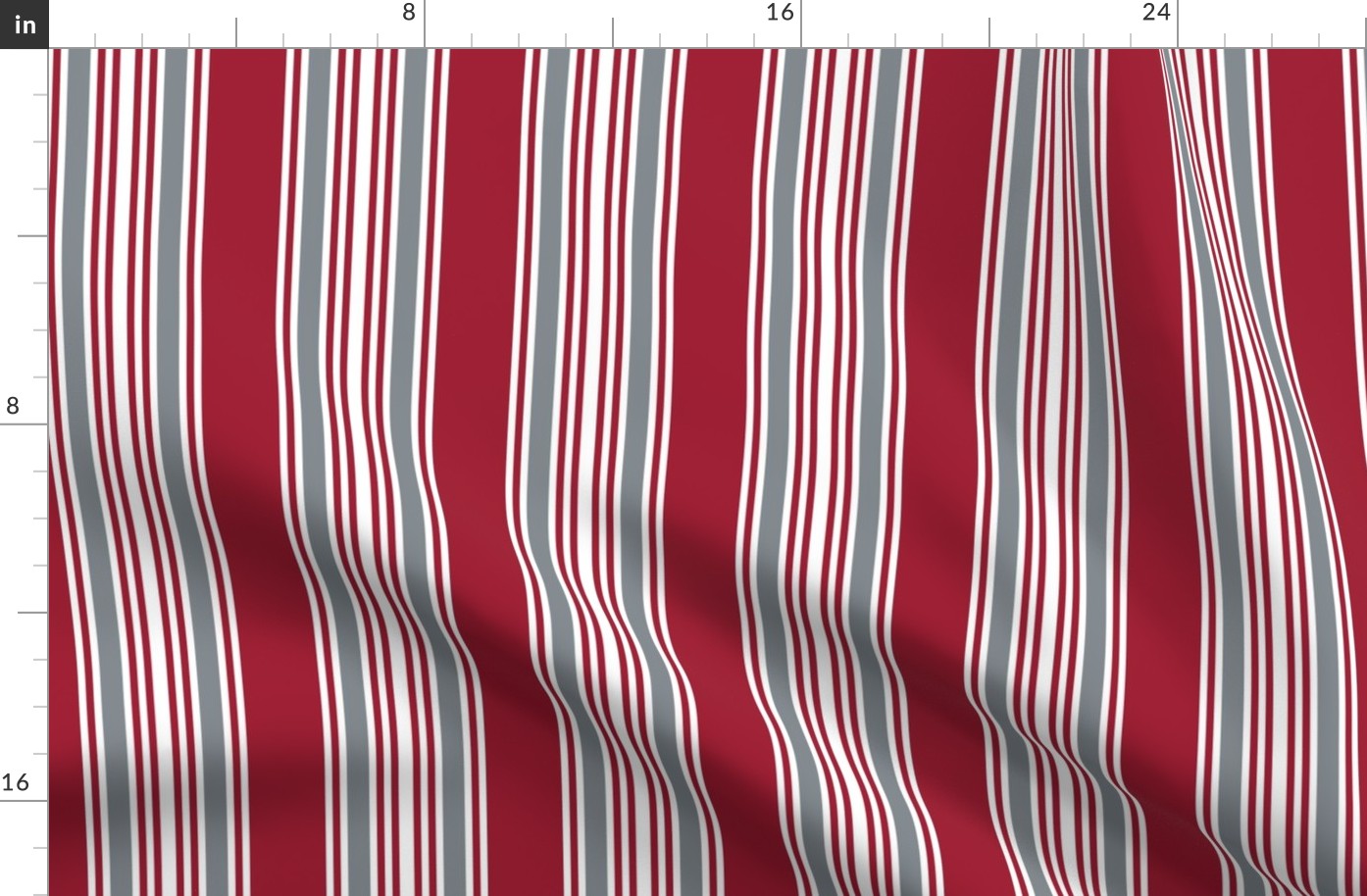Alabama colors - Retro Stripes - in Crimson, Cool Grey, and White