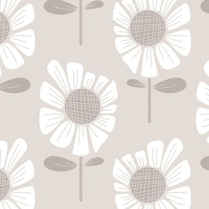 Blooming Daisy - Linen - Jumbo Scale